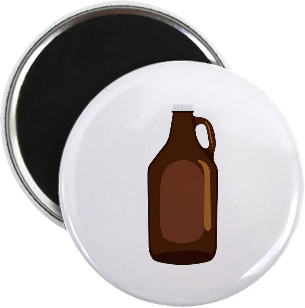 CafePress Beer Growler Jug Magnets 2.25" Round Magnet, Refrigerator Magnet