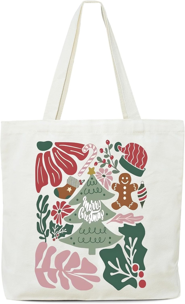 Christmas Canvas Tote Bag for Women