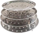 Round Stainless Steel Steamer Rack, Thicken 7.7" 8.5" 9.3" 10" Inch Diameter Canner Steaming Rack Stand Cooking Ware Food Vegetable Steam Tray for Pressure Cooker Pot (4 Pack)