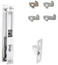 White Non-Keyed Flush Mount Sliding Glass Door Handle Set 6-5/8" Screw Holes with Four Hook Assortment