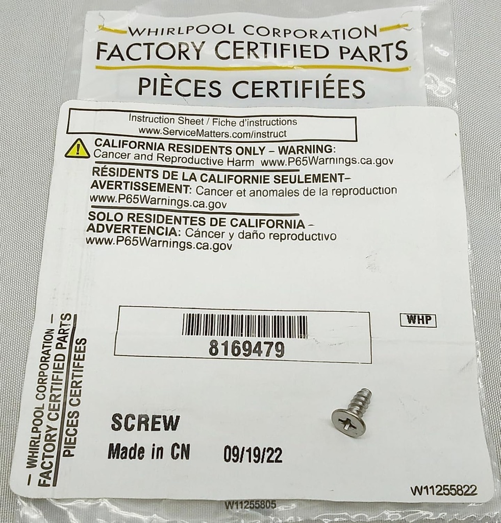 8169479 Microwave Oven/Appliance Screw - New - 7/16" - Genuine OEM - AM 1-6-1 - EA240801