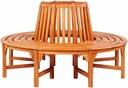 vidaXL Circular Tree Bench, Outdoor Seating, Eucalyptus Tropical Hardwood, Weather-, Durable, Unique Design, Brown
