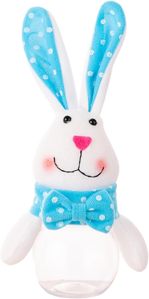 Easter Candy Jar, Canister Transparent Bottle with Lid Gift Box Treat Box Cookie Jar for Home, Chocolates, Gifts, Favors, Blue Bunny 24x7cm