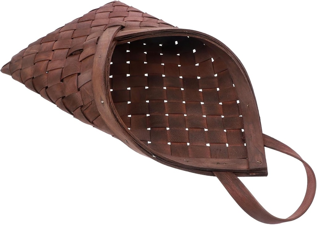 PRETYZOOM Rustic Woven Wall Basket Hanging Storage Organizer for Kitchen and Flowers Versatile Decorative Flower Arrangement Holder Pastoral Style Wall Hanging Basket for Home Decor