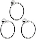 NearMoon Bath Towel Ring, Bathroom Hardware Accessories-Thicken Stainless Steel Hand Towel Holder for Bathroom, Modern Round Towel Hanger Wall Mounted (Chrome, 3 Pack)