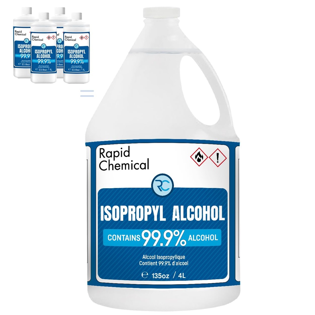 99% Isopropyl Alcohol - USP Grade - 99 Percent IPA Alcohol - 4 Pack 33.3 fl oz - 1 Gallon