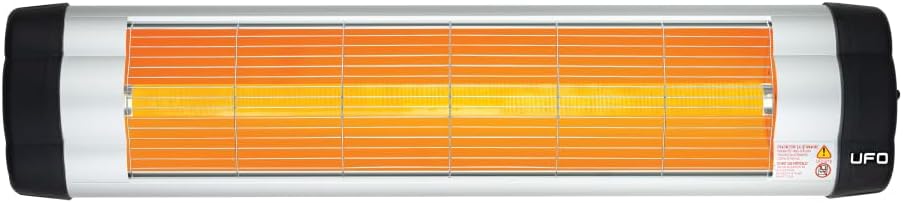 UFO S-15, 1500-Watt Wall Mount Infrared Heater with Thermostat, Silver