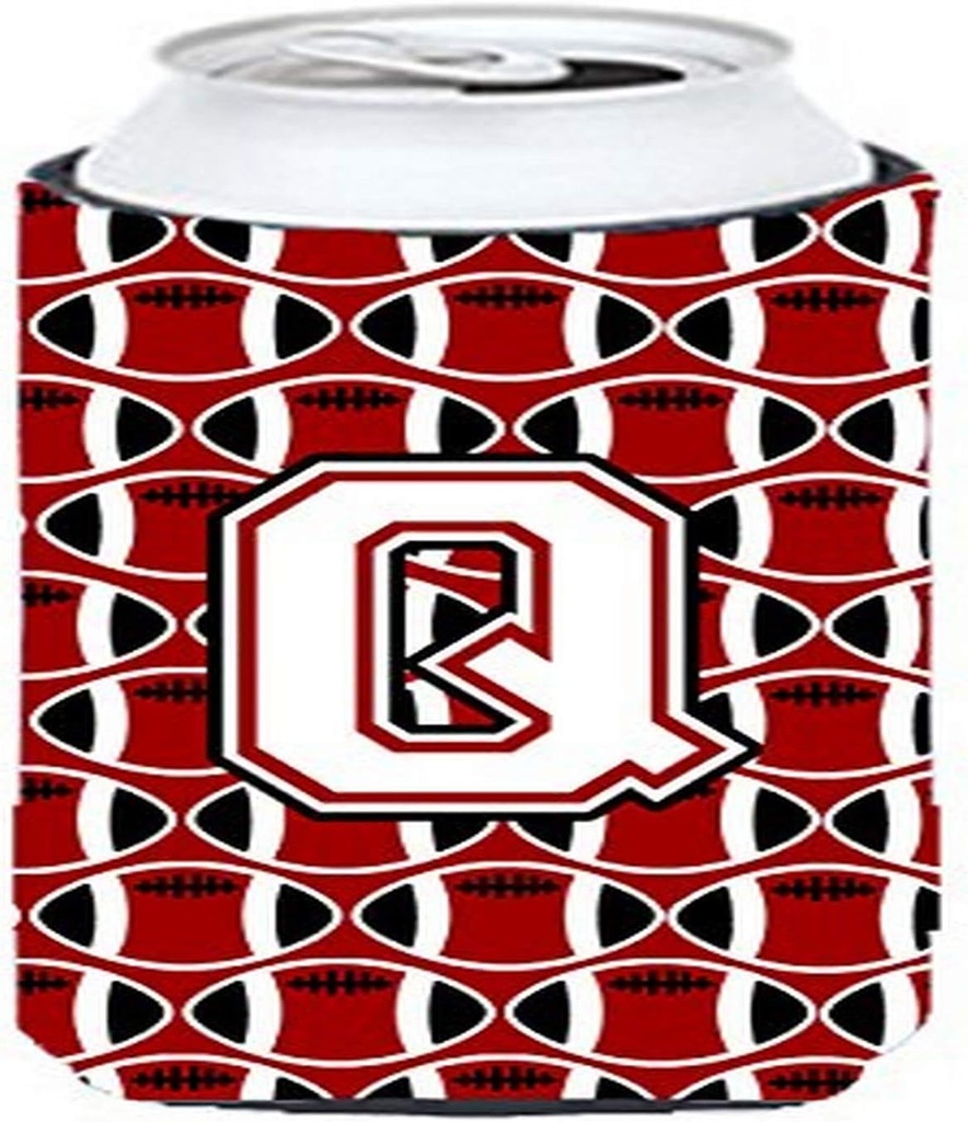 Caroline's Treasures CJ1082-QTBC Letter Q Football Cardinal and White Tall Boy Hugger Can Cooler Sleeve Hugger Machine Washable Drink Sleeve Hugger Collapsible Insulator Beverage Insulated Holder