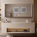 Bathroom Vanity - Wall-Mounted Bathroom Vanity Set with Seamless Sink & Smart LED Defog Mirror Cabinet, Anti-Fog Technology & LED Light, Modern Sink with Open Bottom Shelf (Mirror Cabinet,36IN)