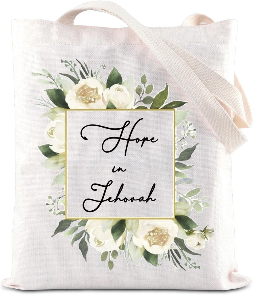 Jehovah Witness Hope In Jehovah Tote Bag - JW Pioneer Christian Shopping Bag - Bible Verse Gift - JW Baptism Gift