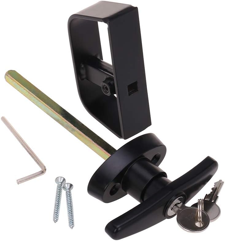 4½" T-Handle Shed Door Lock Handle with Lock Keyed Alike Garage t Handle Shed Latch Hardware Locking Handle 4-1/2“ T-Handle 1kit