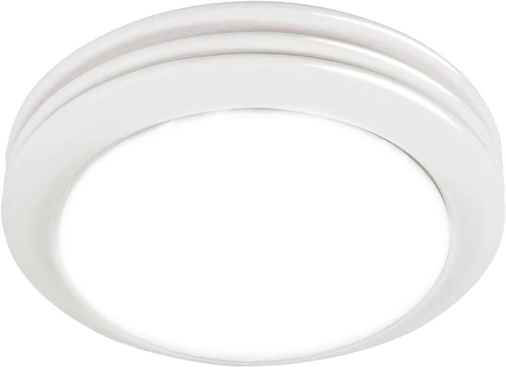 Akicon Ultra Quiet Bathroom Exhaust Fan with LED Light 80CFM 2.0 Sones Round Bathroom Ventilation Fan with Frosted Glass Cover Satin White Finish (Satin White)