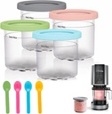 Containers Replacement for Ninja - Creami Pints and Lids for Ninja Creami - Compatible with Ninja Creami Ice Cream Maker NC301 NC300 NC299AMZ CN305A Series - BPA Free Dishwasher Safe