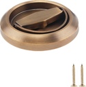 Round Recessed Handle Hidden Brushed Stainless Steel Closet Door Handle with Screws for Bedroom Living Room Cabinets Drawer (Brass)