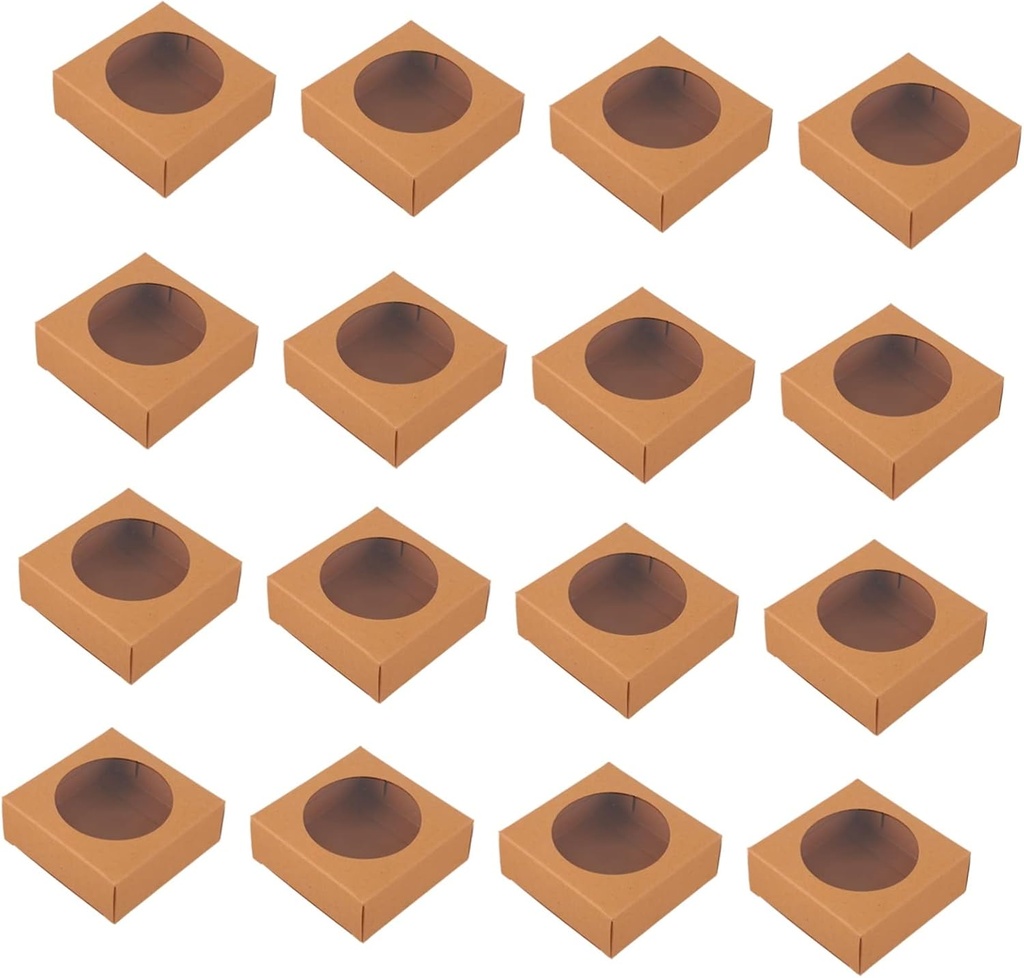 OUNONA 25pcs Egg Tart Cupcake Packaging Box Clear Window Paper Boxes for Bakery and Giving