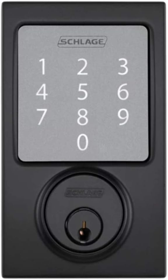 SCHLAGE Sense Smart Deadbolt With Century Trim (Matte Black)