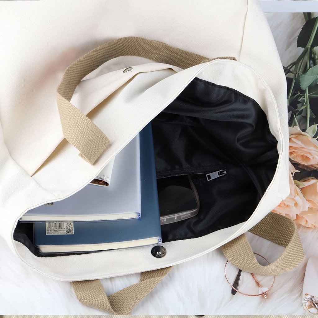 BLUPARK Singer Characters Tote Bag K-pop Team Gift for Army K-pop Merch Singer Fan Gifts Singer Inspired Zipper Pouch Bag