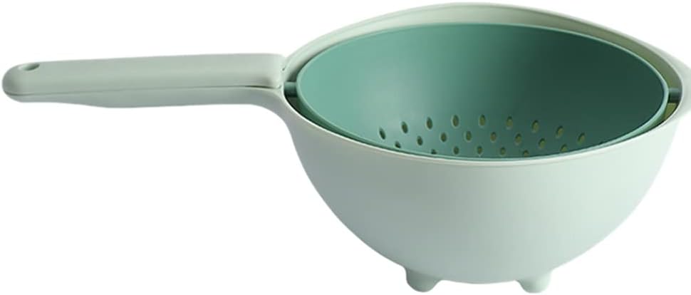 Hemoton Double-layer Drain Basket Kitchen Fruit Vegetable Drying Basket Sink Drain