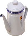 Cabilock Handled Enamel Coffee Kettle Hand-made Household Water Pot for Tea Coffee Brewing Easy to Clean Stylish Design for Home Camping Use