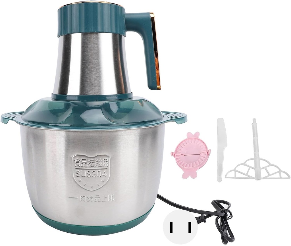 Food Processors, Stainless Steel Electric Meat Grinder Mini Vegetable Mincer for Fruits Nuts Salad Baby Food (US Plug 110V)