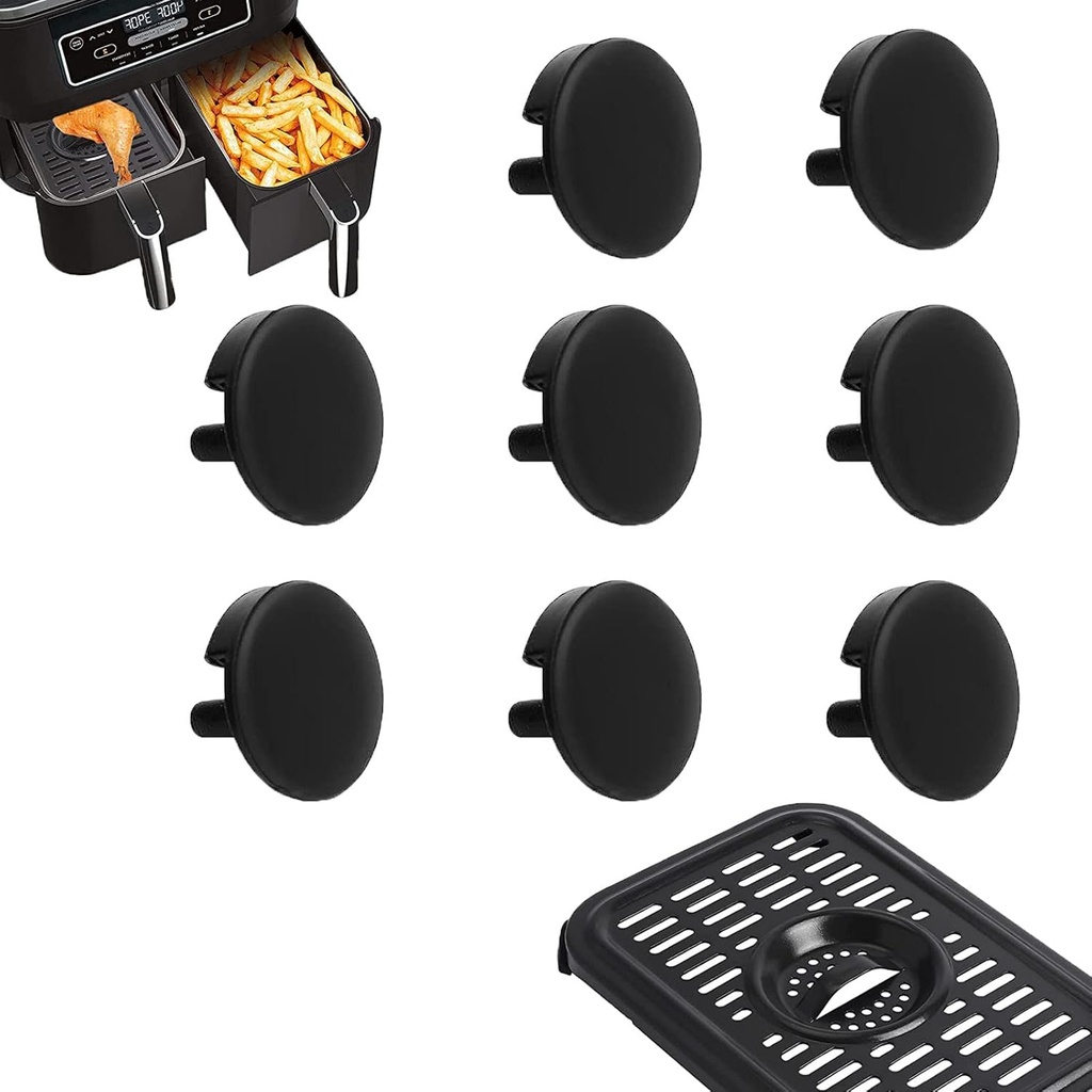 8PCS Upgraded Air Fryer Rubber Feet for Ninja DZ201/DZ401/AD350CO/DZ090/DZ100 Foodi Air Fryers, Air Fryer Rubber Bumpers Silicone Rubber Tabs Sides Parts Tips Feet for Ninja Air Fryer