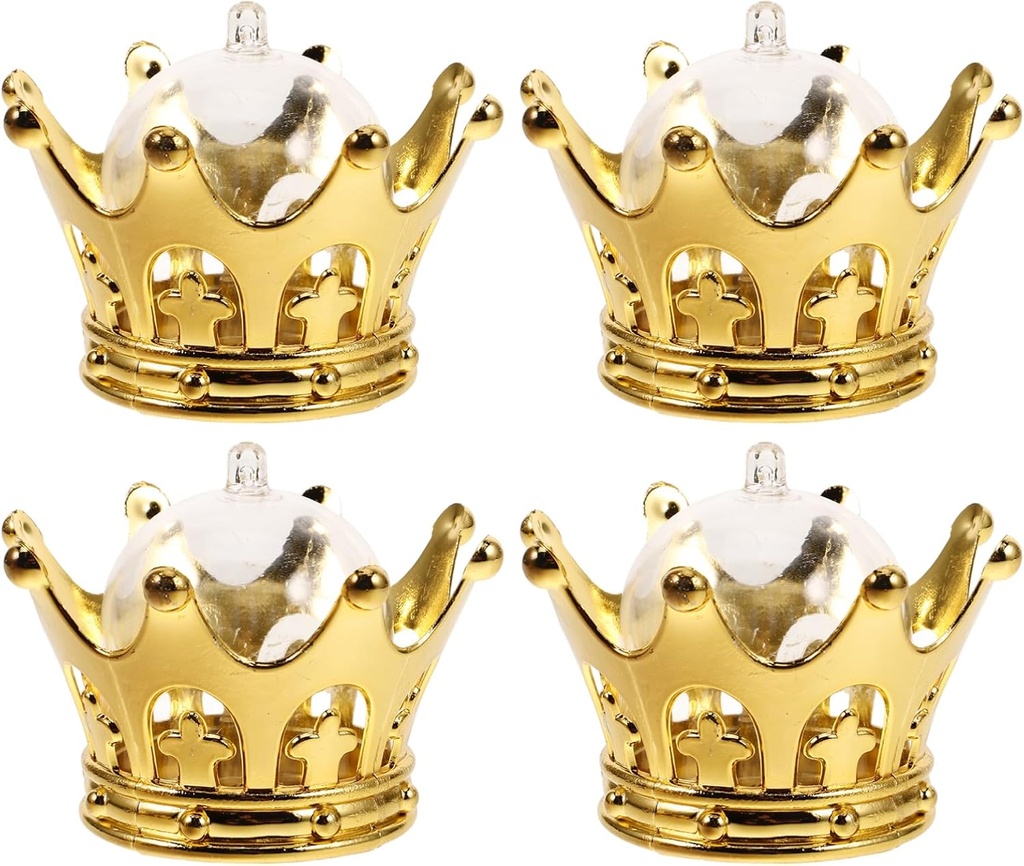 STOBAZA 12pcs Gold Silver Wedding Candy Box Candy Packaging Box Crown Plastic Favor Container for Birthday Party Favor