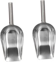 Mobestech 2pcs Portable Stainless Steel Ice Scoop for Food Candy and Cereal Heavy Duty Multi-purpose Shovel for Kitchen Use Dishwasher Safe
