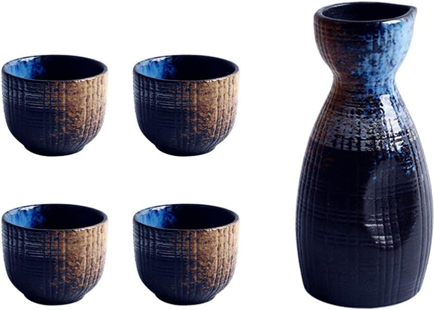 Exquisite Japanese Style Ceramics Sake Cup Sake Pot Retro Sake Set Japanese Ceramic Sake Set