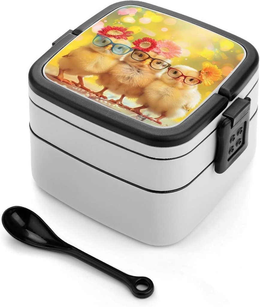 Chicken Bento Box with 2 Compartments Adult Lunch Box Lunch Container for Meal Prep Work And Outdoors
