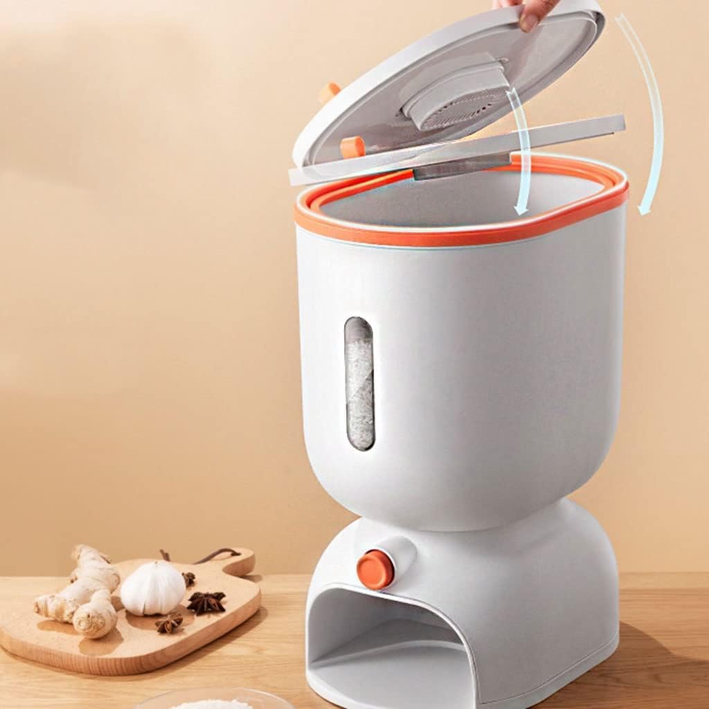 Rotating Food Dispenser,Grain Storage Box,Automatic Press Rice Dispenser One Touch Dispensador Multi-functional Measuring Cup Large Diameter with Lid Home ( Color : Green , Si ( Color : Green , Size :