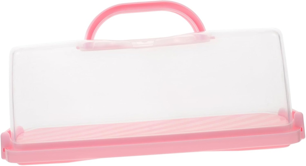 VICASKY Reusable Transparent Cake Container with Lid Bread Bin for Birthday Parties and Outdoor Banquets Rectangular Portable Bread and Cake Box Food Safe Easy to Clean Packaging for and
