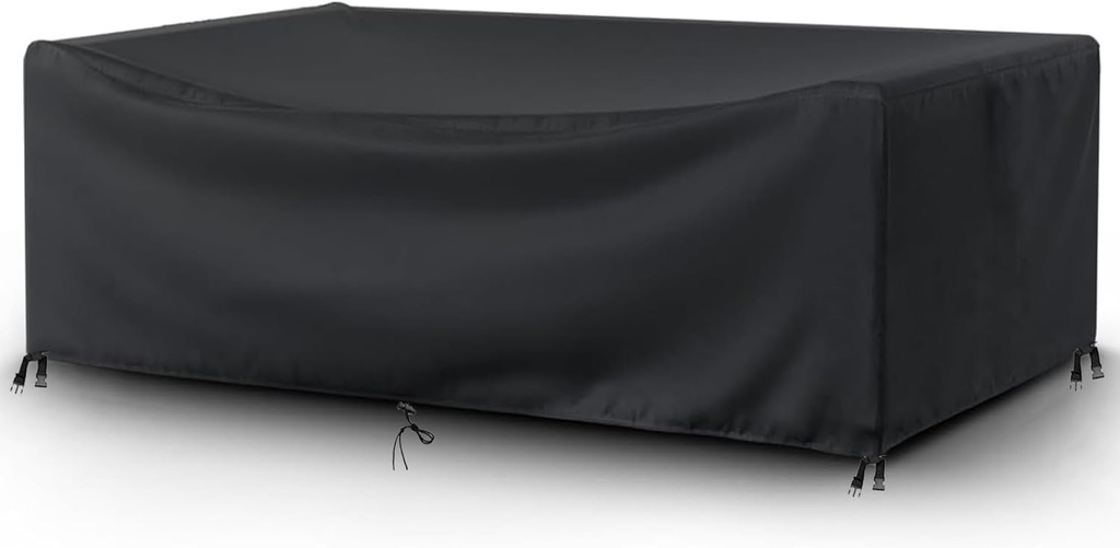Outdoor Patio Furniture Covers Waterproof 108" L x 48" W x 36" H Rectangular Outdoor Table and Chair Set Cover 600D Wind Dust Proof Anti-UV Durable Patio Sectional Couch Cover 270x120x90cm