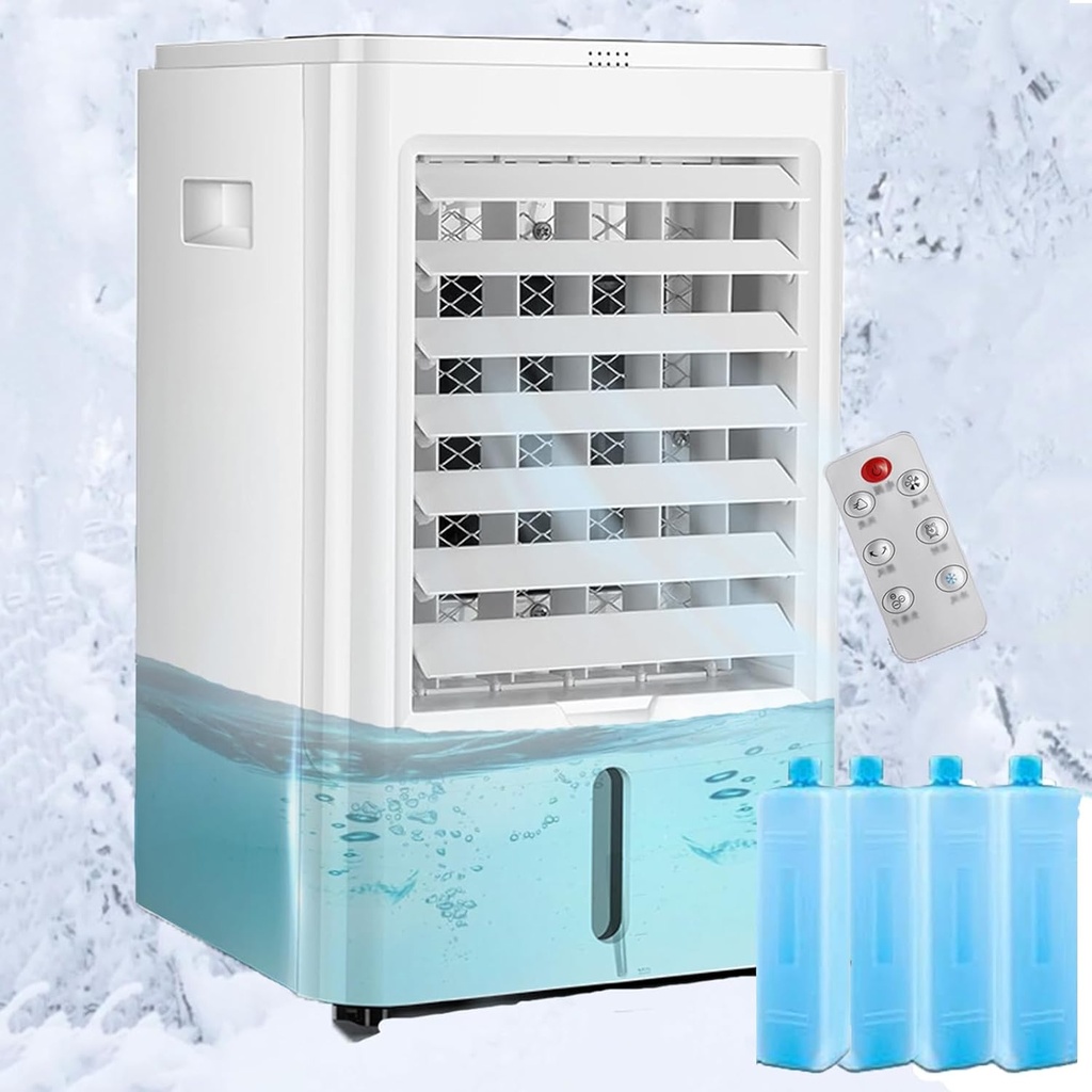 Portable Air Conditioner, Cooling Fan with 3 Speeds & 4 Modes, 4L Water Tank, 4 in 1 Mobile Evaporative Air Cooler for Home, Office, Truck, RV,24V/220V