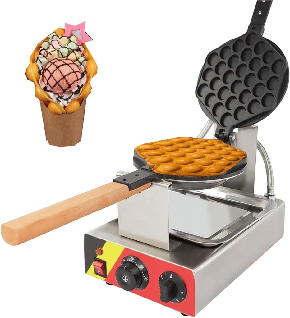 Commercial Egg Waffle Maker Cake Maker, DIY Bubble Waffle Maker, 1400W Electric Non Stick Hong Kong Egg Waffle Maker Iron for Home, Kitchen, DIY, Bakeware