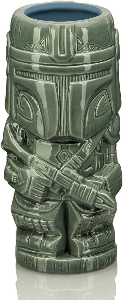 Geeki Tikis Star Wars: The Mandalorian Mando Din Djarin Bounty Hunter Tiki Mug | Official Star Wars: The Mandalorian Collectible Tiki Style Ceramic Cup | Holds 20 Ounces