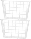 2pcs Wire Basket Shelf Wall-mounted Metal Storage Rack for Kitchen Bathroom and Garage Hanging Baskets for Organization and Clutter Living