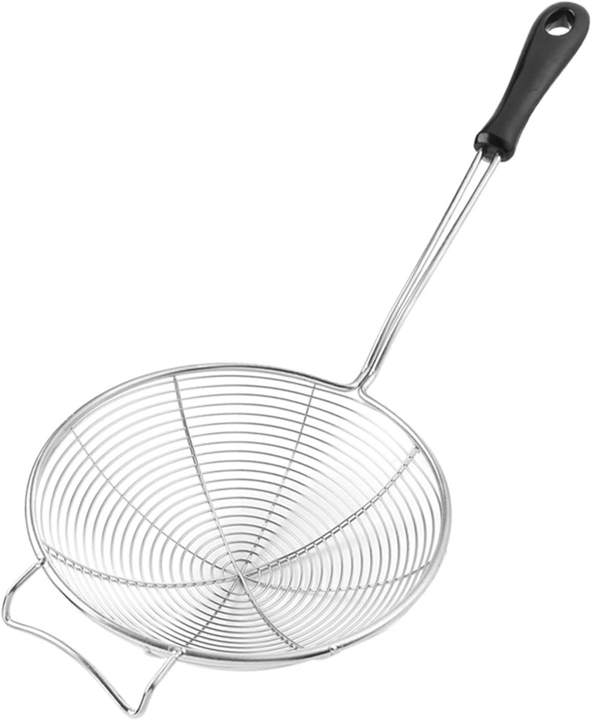 Set of 5.5 Inch Stainless Steel Asian Spider Strainer and 4 Inch Fine Mesh Skimmer Wire Scoop Food Fryer Spoon to Drain Pasta Deep Fry Skimmer Oil