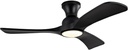 Ceiling Fans with Lights, 42 Inch Low Profile Ceiling Fan with Light, Flush Mount Celing Fan, 3CCT 3 Blades Wood Fans,Walnut Fan for Kid's Rooms Bedroom Study Garage (Black Ceiling Fan)