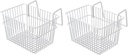 Luxshiny 2 Pcs Punch Stainless Steel Hanging Storage Rack Bathroom and Kitchen Organizer Basket with Drainage Space Saving Household Storage for Toiletries Spices and Sundries