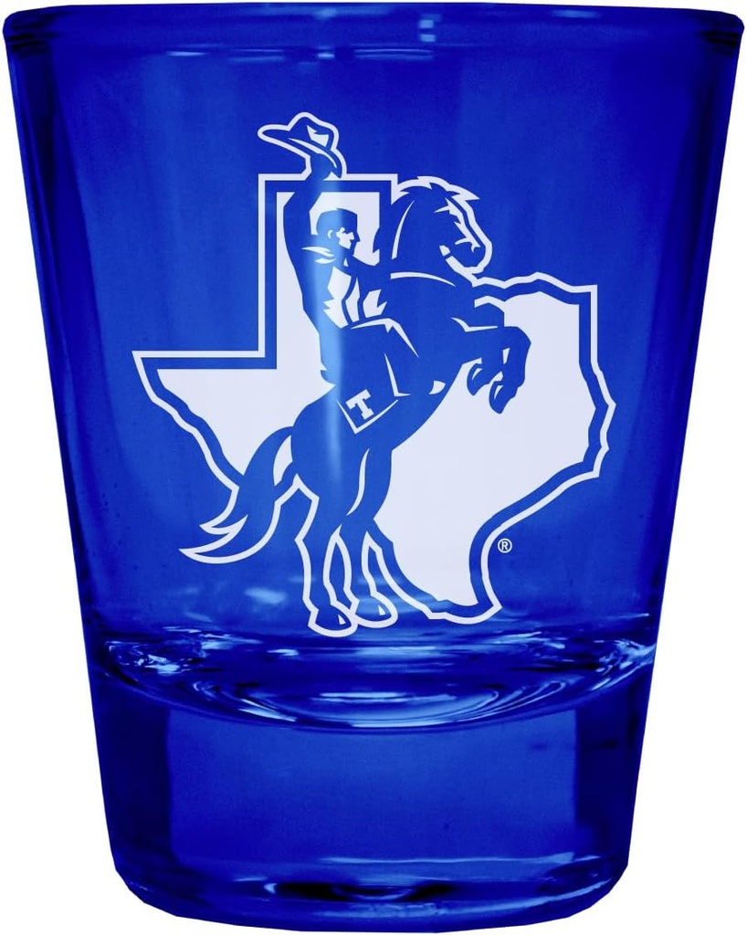 R and R Imports Tarleton State University Engraved Full Color 2 oz Shot Glass Blue Officially Licensed Collegiate Product 4-Pack