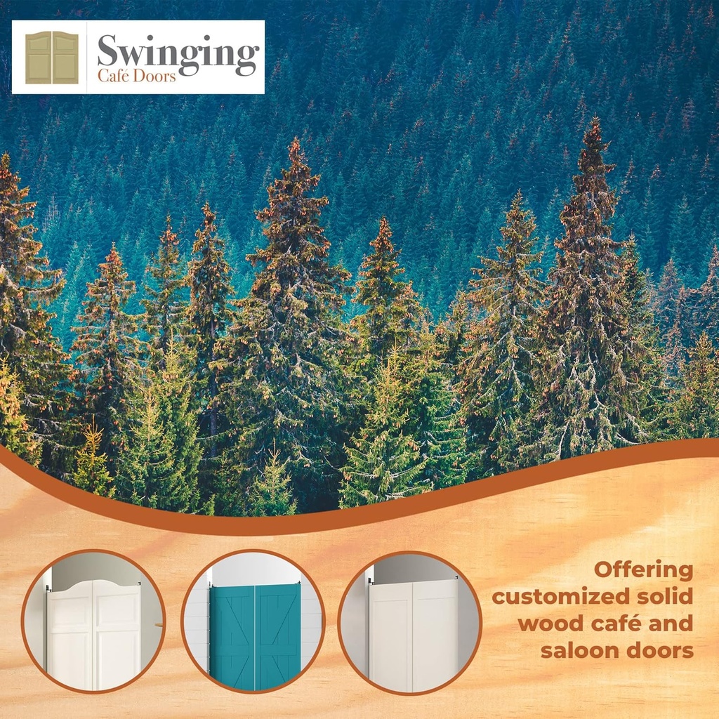 Cafe Doors Premade: Made from Sturdy Pine Wood-Cafe | Saloon Doors- Hardware Included (24"X42", Gravity Hinges-Brass Hardware)