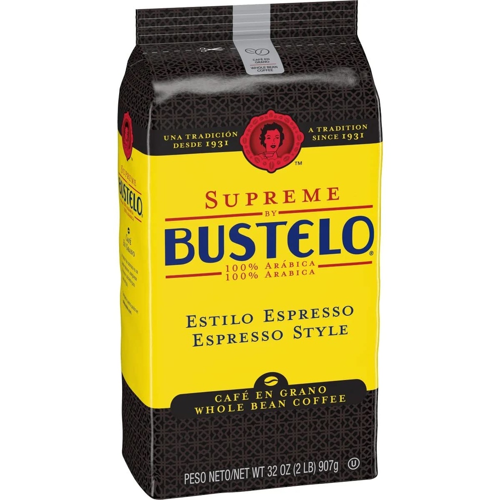 Supreme Bustelo Espresso Style Whole Bean Coffee, Dark Roast, 32 oz., Each (SMU01800)