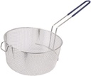 Stainless Steel Deep Fry Basket,Round Wire Frying Baskets with Rubber Handle,Reusable Frying Basket for Frying,Serving Food,Fry Strainer Baskets for Kitchen Frying (9Inch/Round)