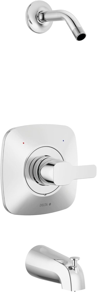 Delta Faucet Modern Chrome Tub Shower Faucet Set, Shower Trim Kit, Shower Fixtures, Bathtub Faucet Set, Shower Handle, Chrome T144339-LHD-PP (Shower Head and Valve Not Included)