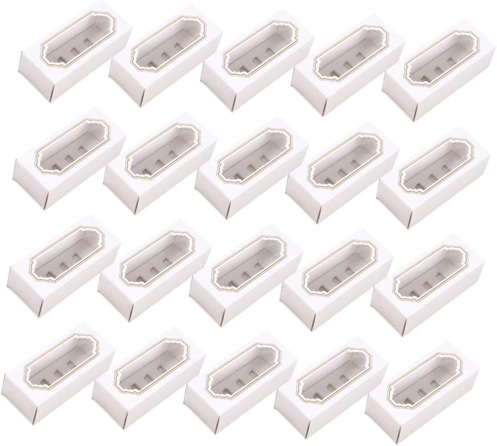 20pcs Eco-friendly Paper Macaron Boxes Lids Windowed Dessert Containers Cake Tins Lids for Parties Events