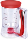 BBSTARZ Pancake Batter Dispenser – 4-Cup Batter Dispenser with Squeeze Handle & Measuring Marks for Pancakes, Waffles, Muffins, Crepes & Cupcakes – Baking Tool(Red)