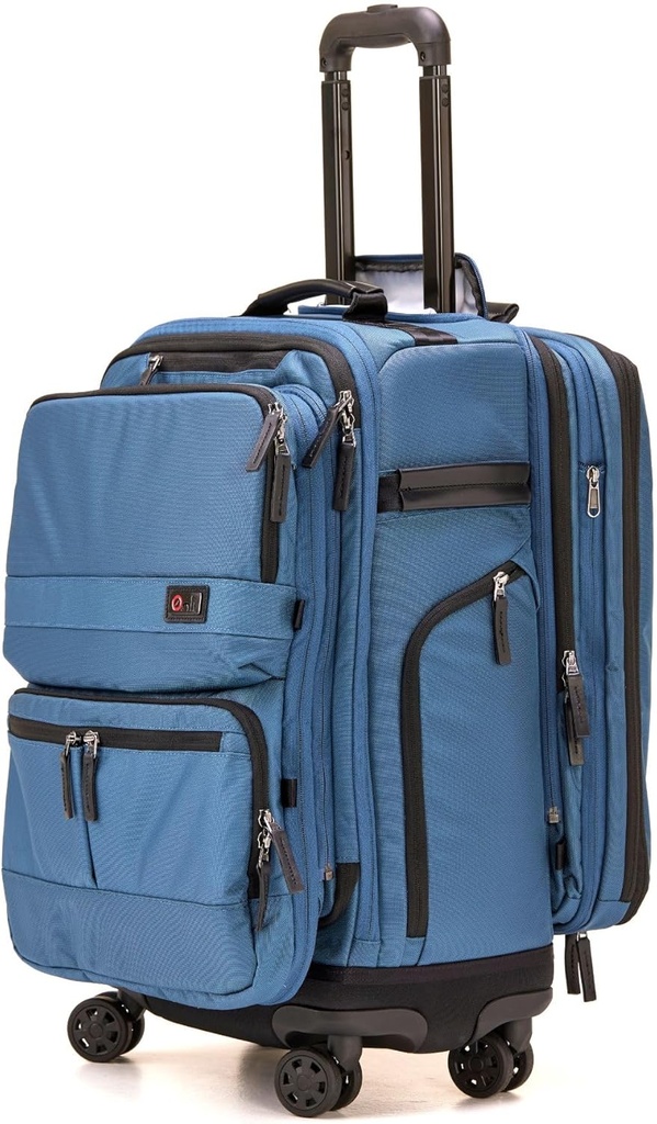 Trilogy Modular System I Modular 4-wheel spinner carry-on, with two zip-off bags! All 3 are Expandable! You get 3 bags in 1! Mix and match; take apart to fit crowded airplane spaces (Blue)