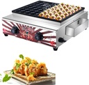 Electric Takoyaki Maker, 56 Holes Electric Muffin Machine Waffle Maker, Temperature Control Knob Stainless Steel (Veneer Electricmodel)
