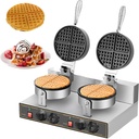 Waffle Machine, Double Head Waffle Ball Iron, 110V 2400W Waffle Iron Nonstick Muffins Baking Machine for Bakery Household