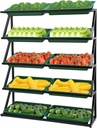 5 Tier Market Shelf Retail Display Rack Fruit Vegetable Snack Basket Set,Supermarket Fruit and Vegetable Display Shelf 5 Layer Fresh Goods Shelf (Green)